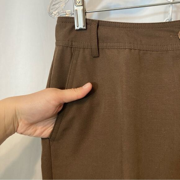 Emma James Brown Bootcut Mid Rise Waist Pressed Leg Trousers Slacks Pants - Picture 4 of 11